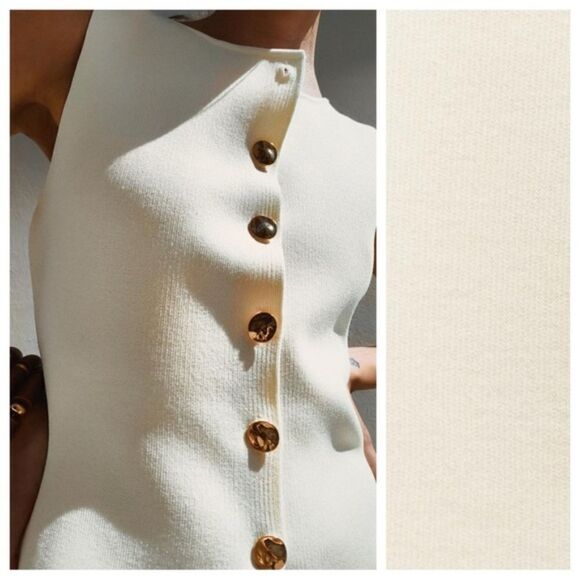 NWT ZARA ZARA BASIC KNIT GOLDβBUTTON VEST - Picture 4 of 9